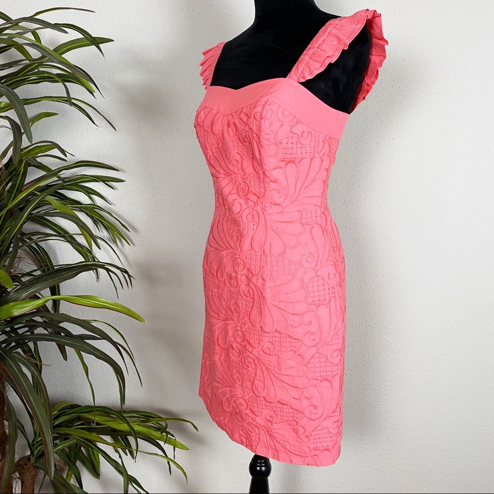 Lilly Pulitzer SARAFINA pink salmon ruffle dress - Picture 6 of 8